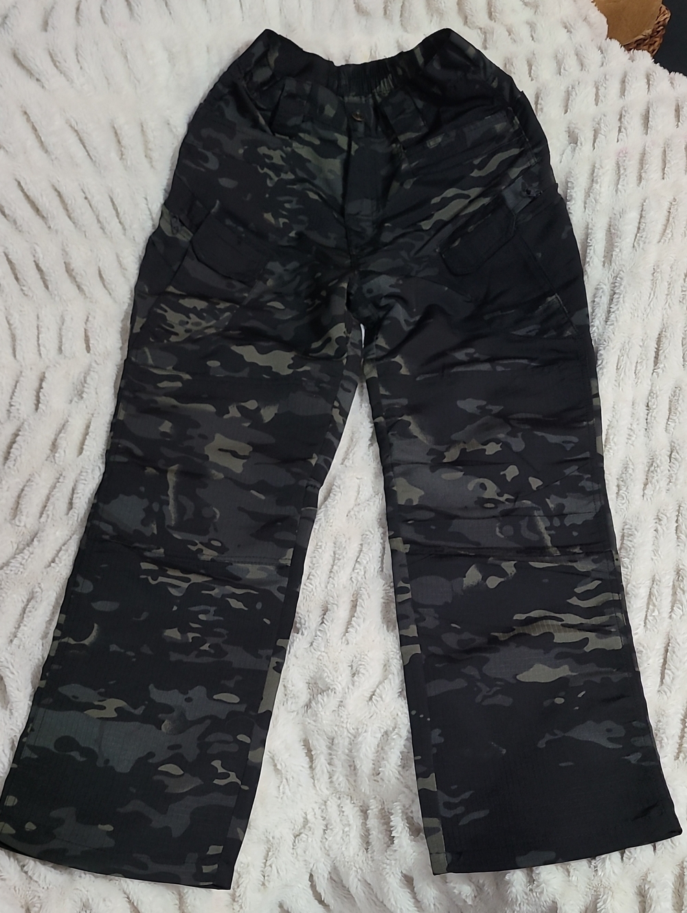 Men's Black Camouflage Cargo Pants